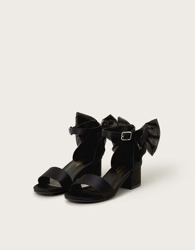 Open-Toe Bow Heels, Black (BLACK), large