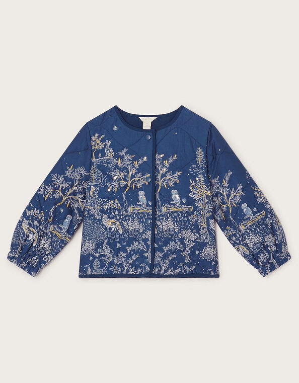 Woodland Quilted Jacket WWF-UK Collaboration, Blue (NAVY), large