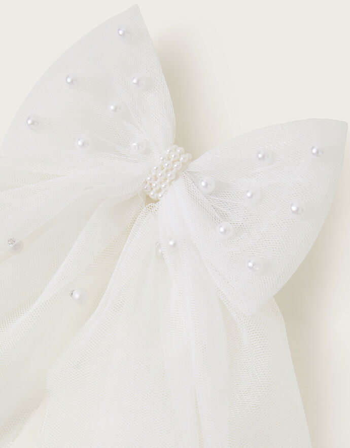 Slip-on Pearl Bow Hair Clip main image 1