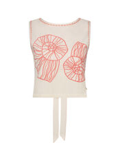 Fabienne Chapot Sansa Shell Embroidered Tie Top, Ivory (IVORY), large