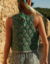 Petite Mendigote Floral Embellished Waistcoat, Green (GREEN), large