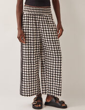 Geena Geometric Print Wide Leg Trousers, Black (BLACK), large