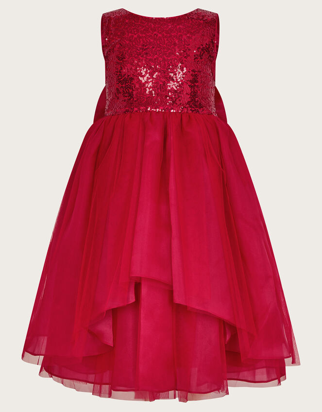 Olivia Sequin Organza Dress, Red (RED), large