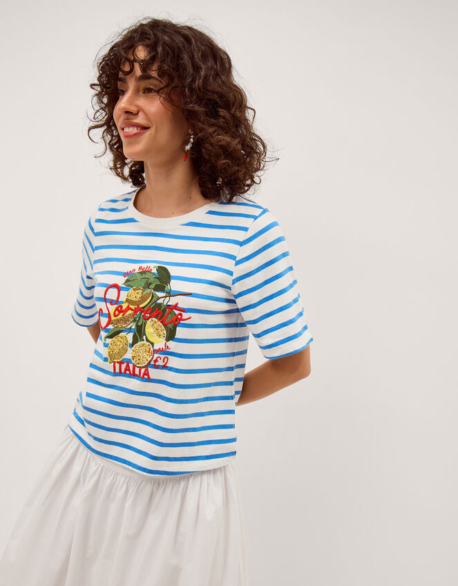 Lindy Sorrento Stripe T-Shirt Blue