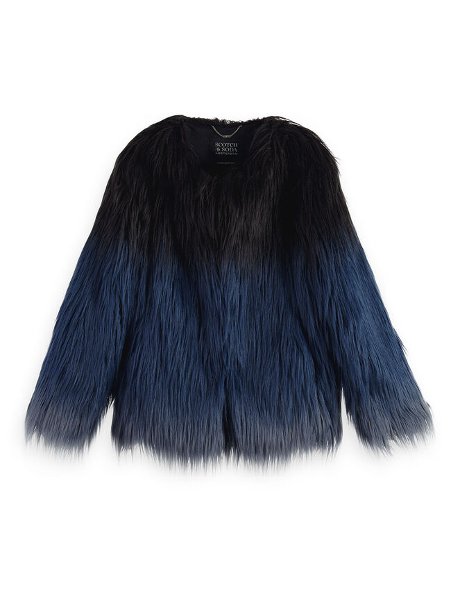 Ombre faux cheap fur coat