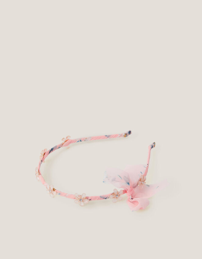 Flower Bow Wrap Headband, , large
