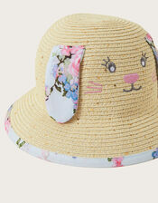 Baby Myla Floral Bunny Hat, Natural (NATURAL), large