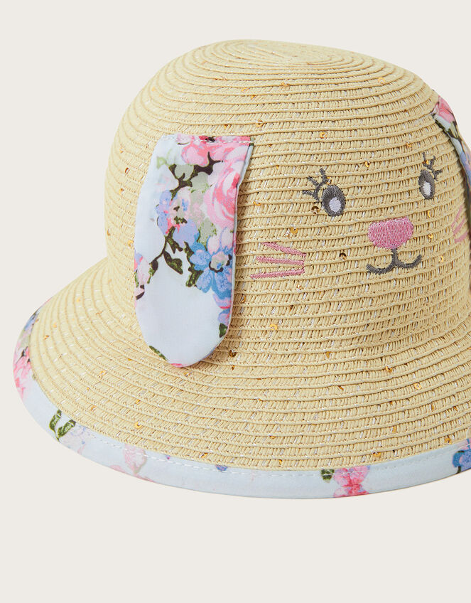 Baby Myla Floral Bunny Hat, Natural (NATURAL), large
