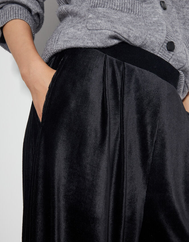Shay Rib Wide Leg Trousers, Black (BLACK), large