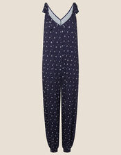 Olly Printed Hareem Jumpsuit, Blue (NAVY), large