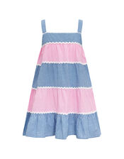 Sunuva Gingham Tiered Dress, Pink (PINK), large