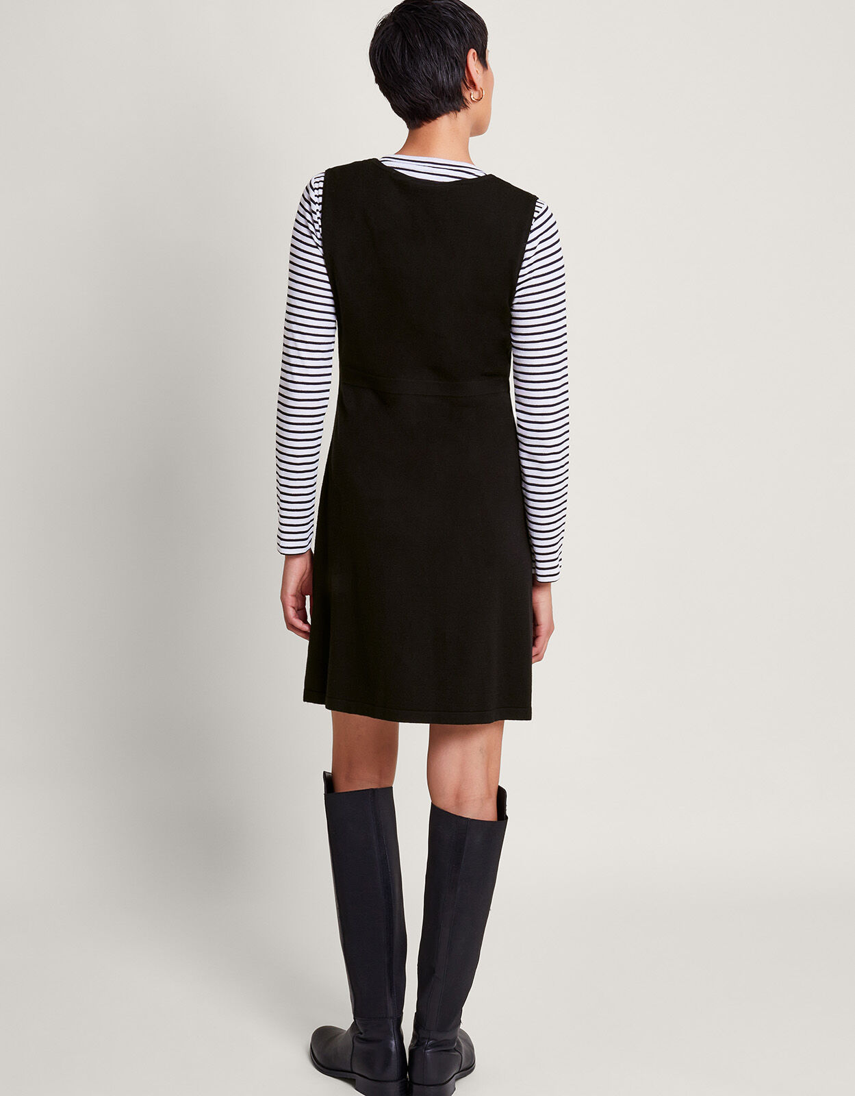 Black pinafore hot sale dress uk