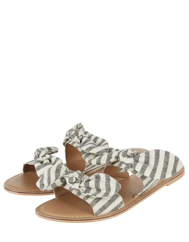 Samira Stripe Two Band Bow Slides, Multi (MULTI), large
