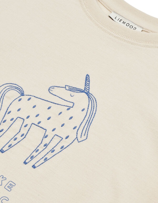 Liewood Unicorn Print Long Sleeve Top, Ivory (IVORY), large