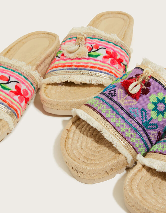 Emonk Ibiza Women's Boho Slides, Pink (PINK), large