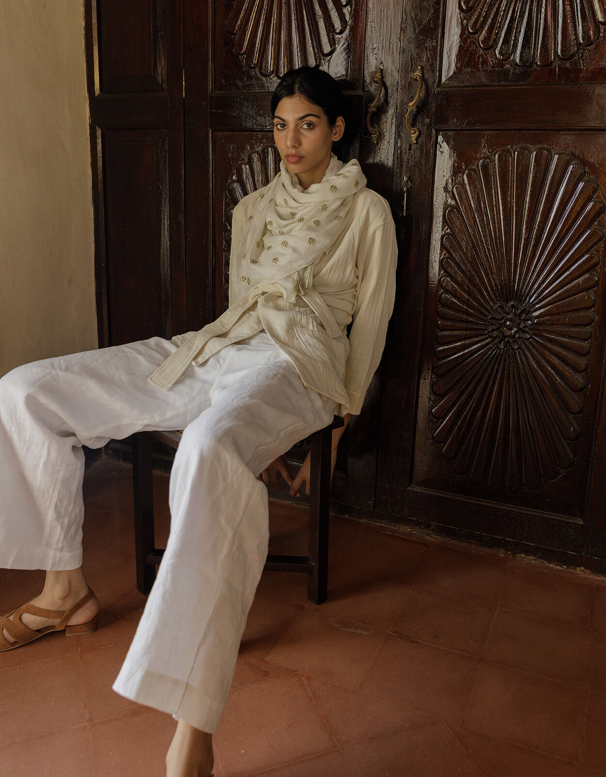 White linen trousers  boohoo UK