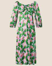 Lily Print Twist Dress with, Purple (LILAC), large