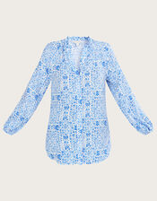 Josephine Geometric Print Blouse, Blue (BLUE), large