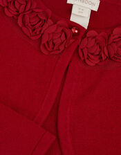 Ottilie Appliqu&eacute; Rose Cardigan, Red (RED), large