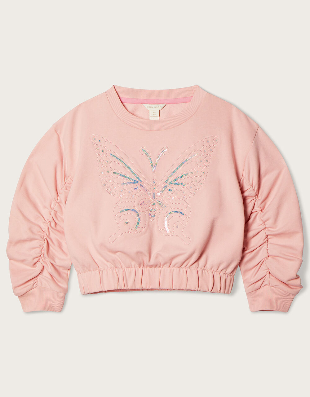 Babyhug Full Sleeves Sweater Butterfly Print - Pink