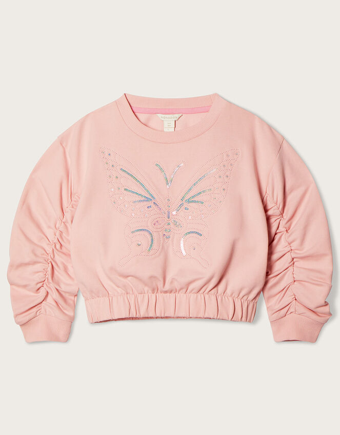 Butterfly Crop Sweater, Pink (PINK), large