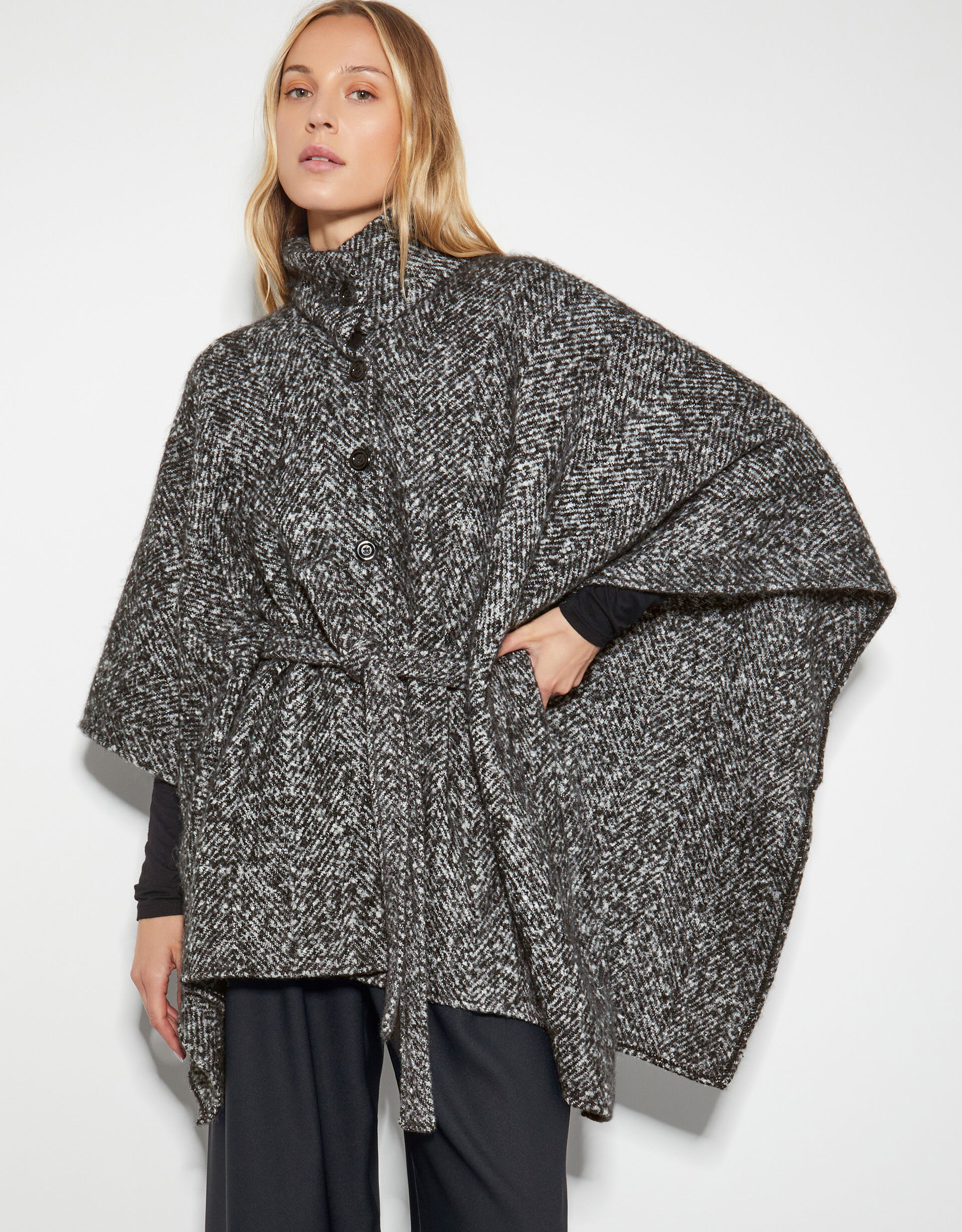 Poncho coat with hood cheap