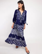 East Chrissie Batik Print Dress, Blue (NAVY), large