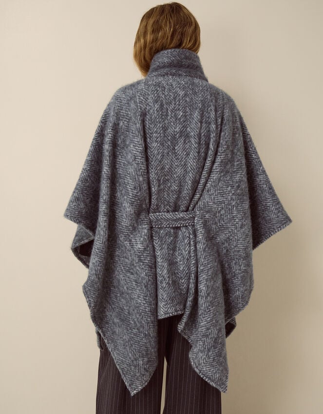 Cara Herringbone Cape Jacket, , large