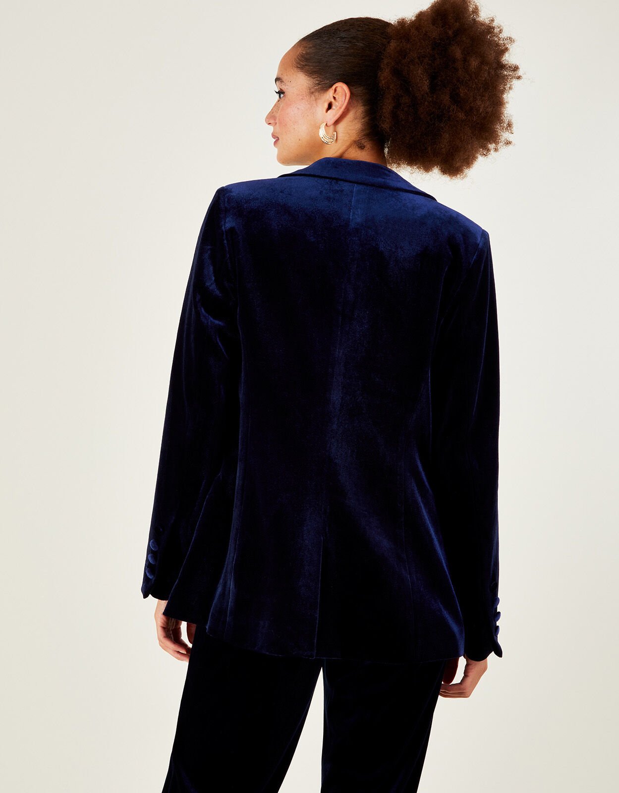 Ladies blue velvet jacket discount