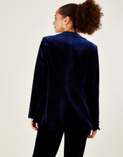 Jeanne Velvet Jacket with Recycled Polyester, Blue (MIDNIGHT), large