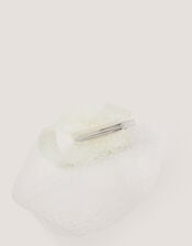 Alexia Twist Veil Fascinator Hair Slide, Ivory (IVORY), large