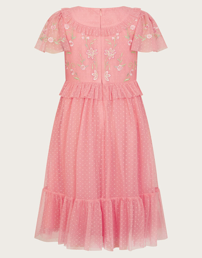 Josephine Embroidered Dress, Orange (CORAL), large