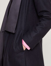 Tallulah Wool-Rich Long Tuxedo Coat , Black (BLACK), large