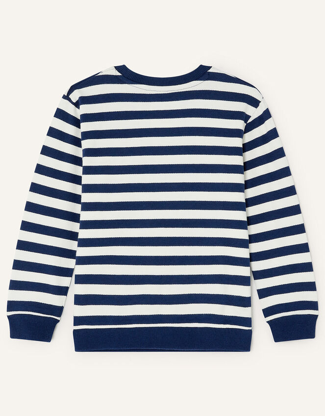 George Giraffe London Stripe Sweatshirt, Blue (NAVY), large