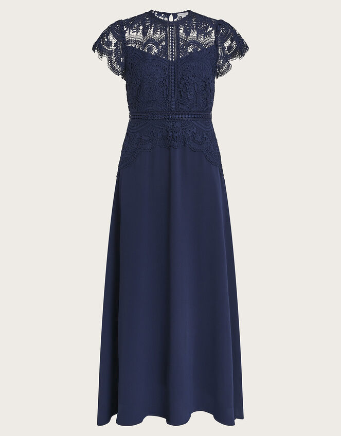 Monica Lace Midi Dress, Blue (NAVY), large