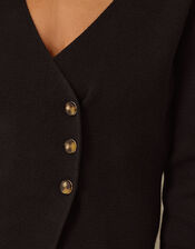 Saf V-Neck Crossover Cardigan, Black (BLACK), large