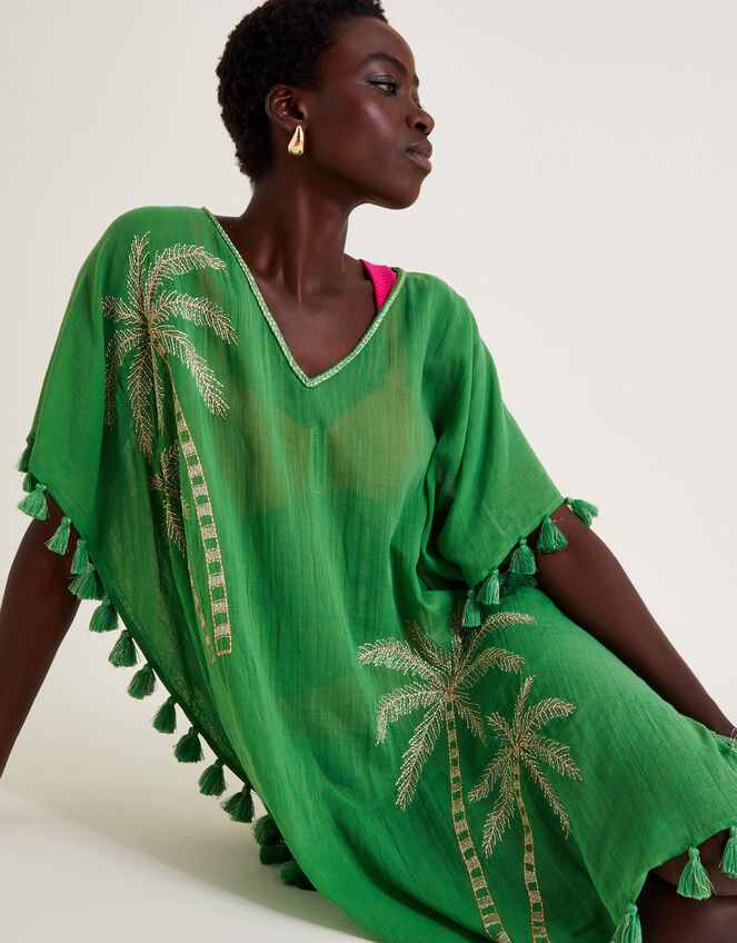 Priscilla Embellished Kaftan Dress, Green (GREEN), large