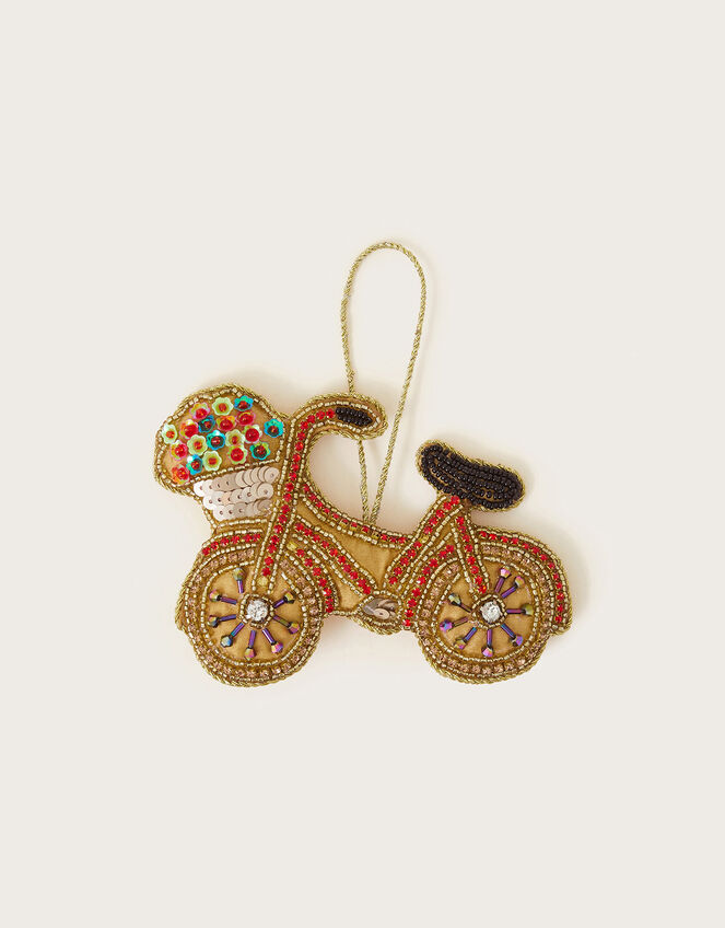 Beaded Bike Christmas Hanging Decoration, , large
