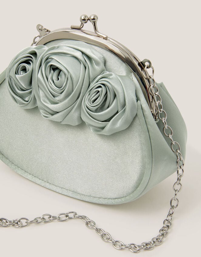 Rose Satin Clip Frame Bag, , large