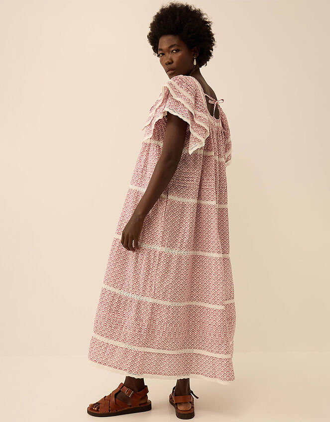 East Alina Printed Floral Lace Insert Dress, Pink (PINK), large