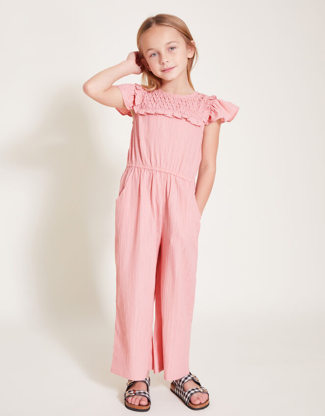 Smock Textured Jumpsuit, Pink (PINK), large