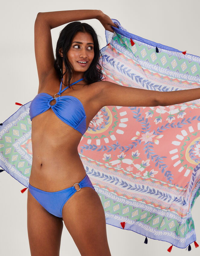 Ring Detail Plain Bikini Bottoms, Blue (BLUE), large