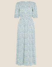Ditsy Print Midi Dress in LENZING™ ECOVERO™, Blue (BLUE), large
