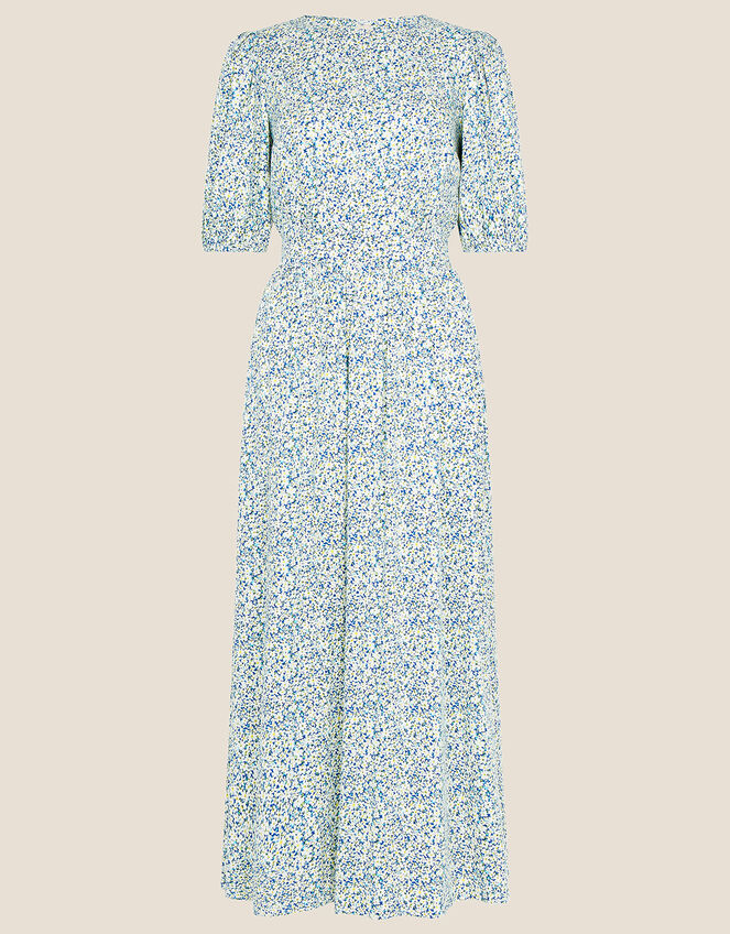 Ditsy Print Midi Dress in LENZING™ ECOVERO™, Blue (BLUE), large
