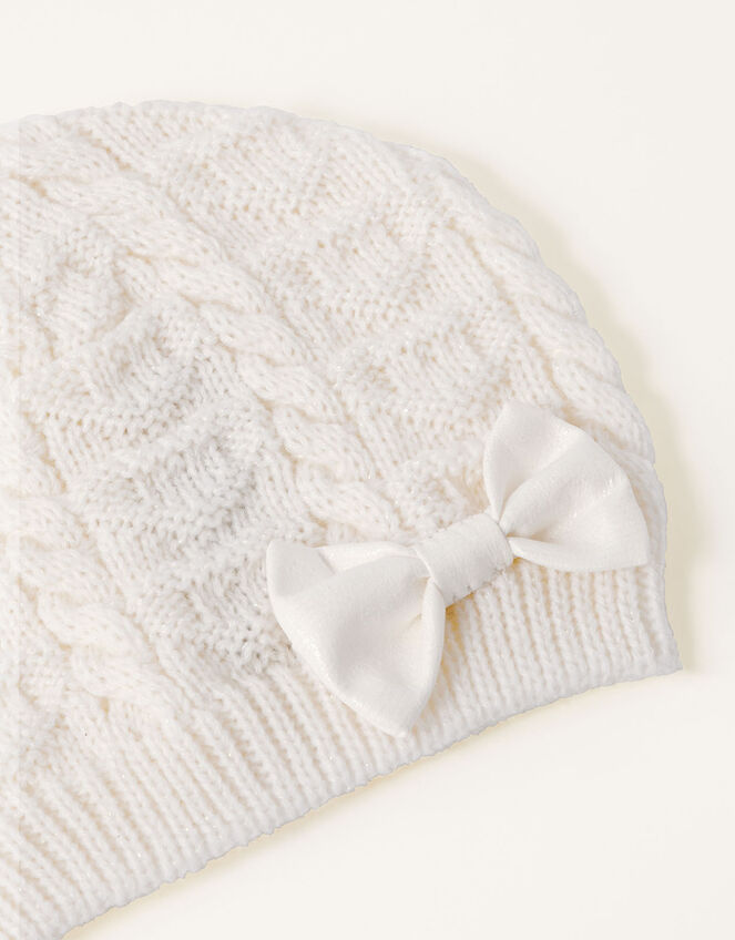Grace Sparkle Heart Beanie, Ivory (IVORY), large