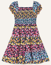 Ditsy Floral Tiered Dress, Blue (NAVY), large