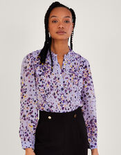 Blossom Pin Tuck Blouse in Sustainable Viscose, Purple (LILAC), large