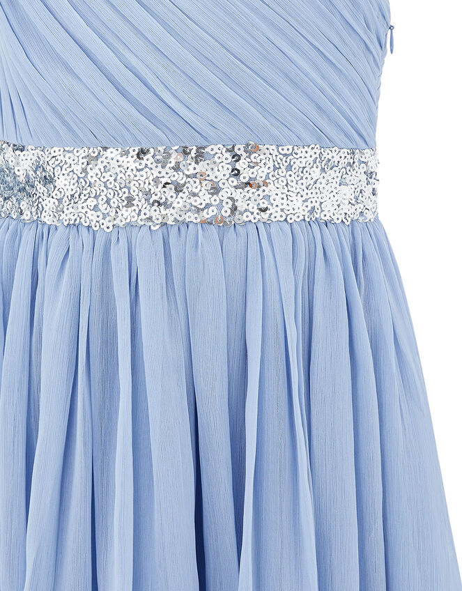 One-Shoulder Sequin Dress, Blue (PALE BLUE), large