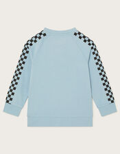 Neon Smile Graphic Long Sleeve Top, Blue (BLUE), large