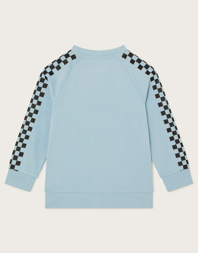 Neon Smile Graphic Long Sleeve Top, Blue (BLUE), large